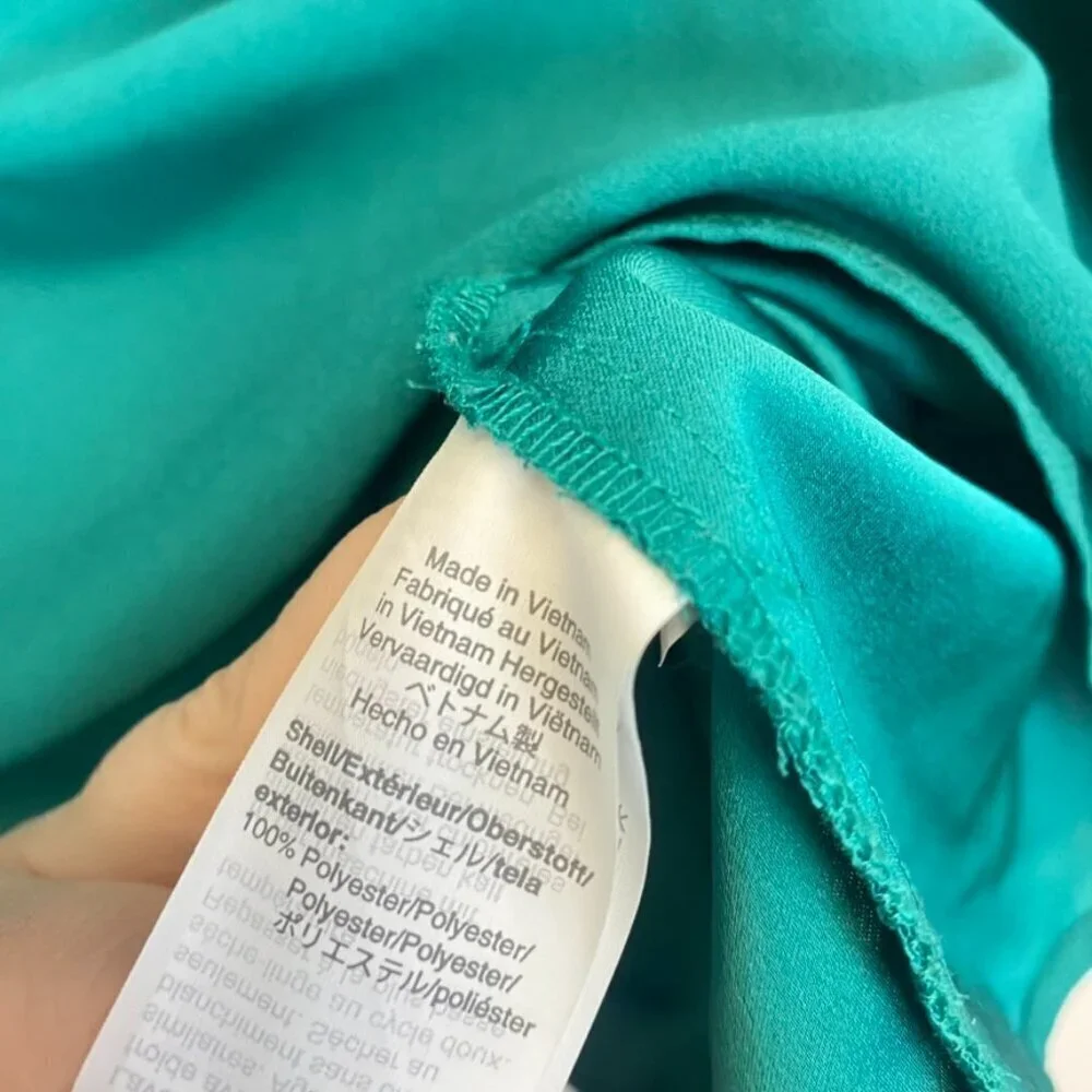 J. Crew Green V Neck Blouse